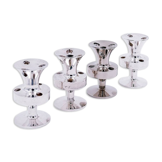 Set of 4 miniature candle holders by Erik Jörgensen, Denmark, 1950s.