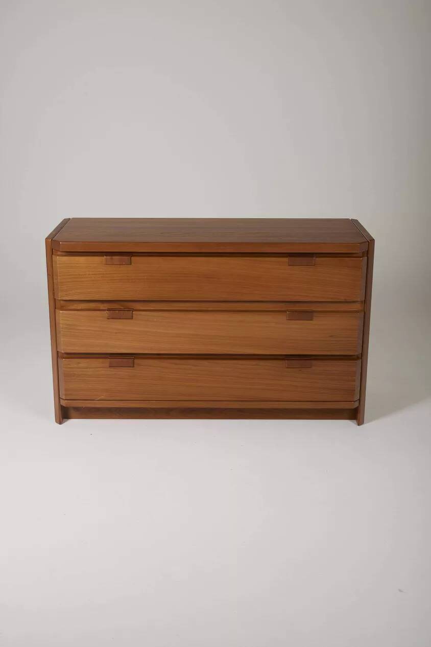 Elm wood chest of drawers by Luigi Gorgoni