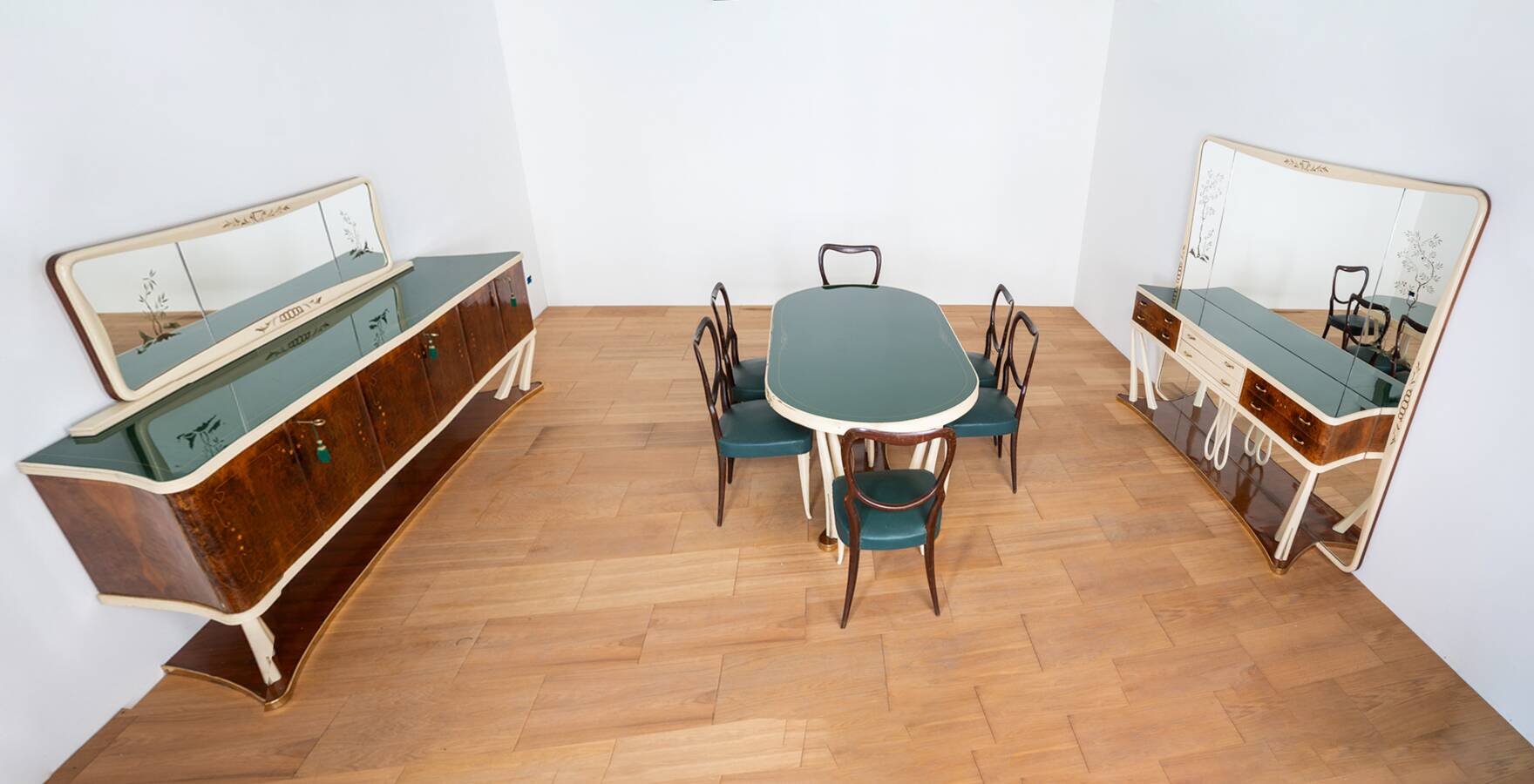 Salle à manger en racine de noyer, style Vittorio Dassi 1950/1960