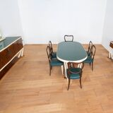 Walnut root dining room, Vittorio Dassi style 1950/1960