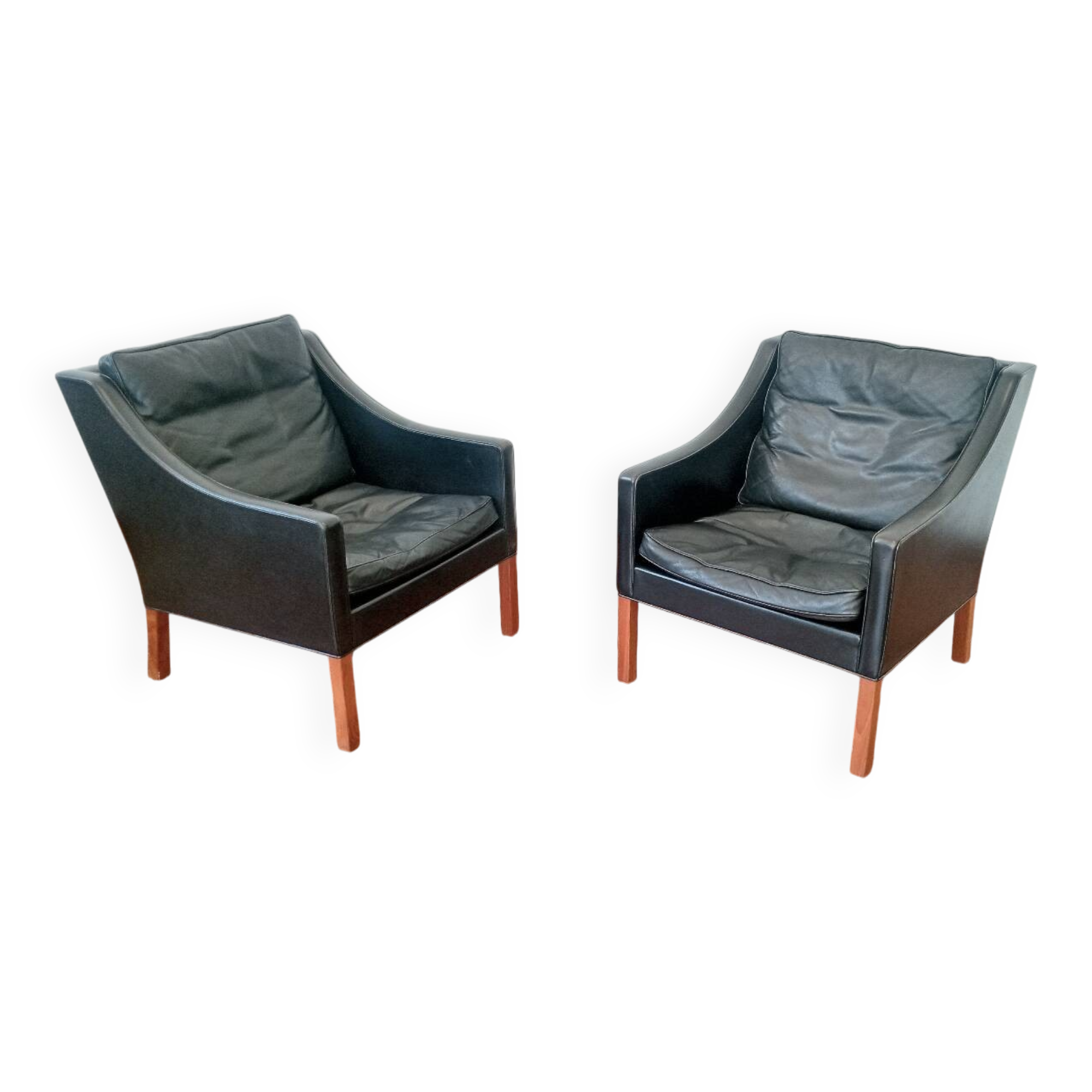 Borge Mogensen pair of armchairs, Fredericia Denmark edition