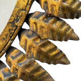 1950s Italian wrought iron sun mirror