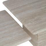 Tables gigognes en travertin, design italien
