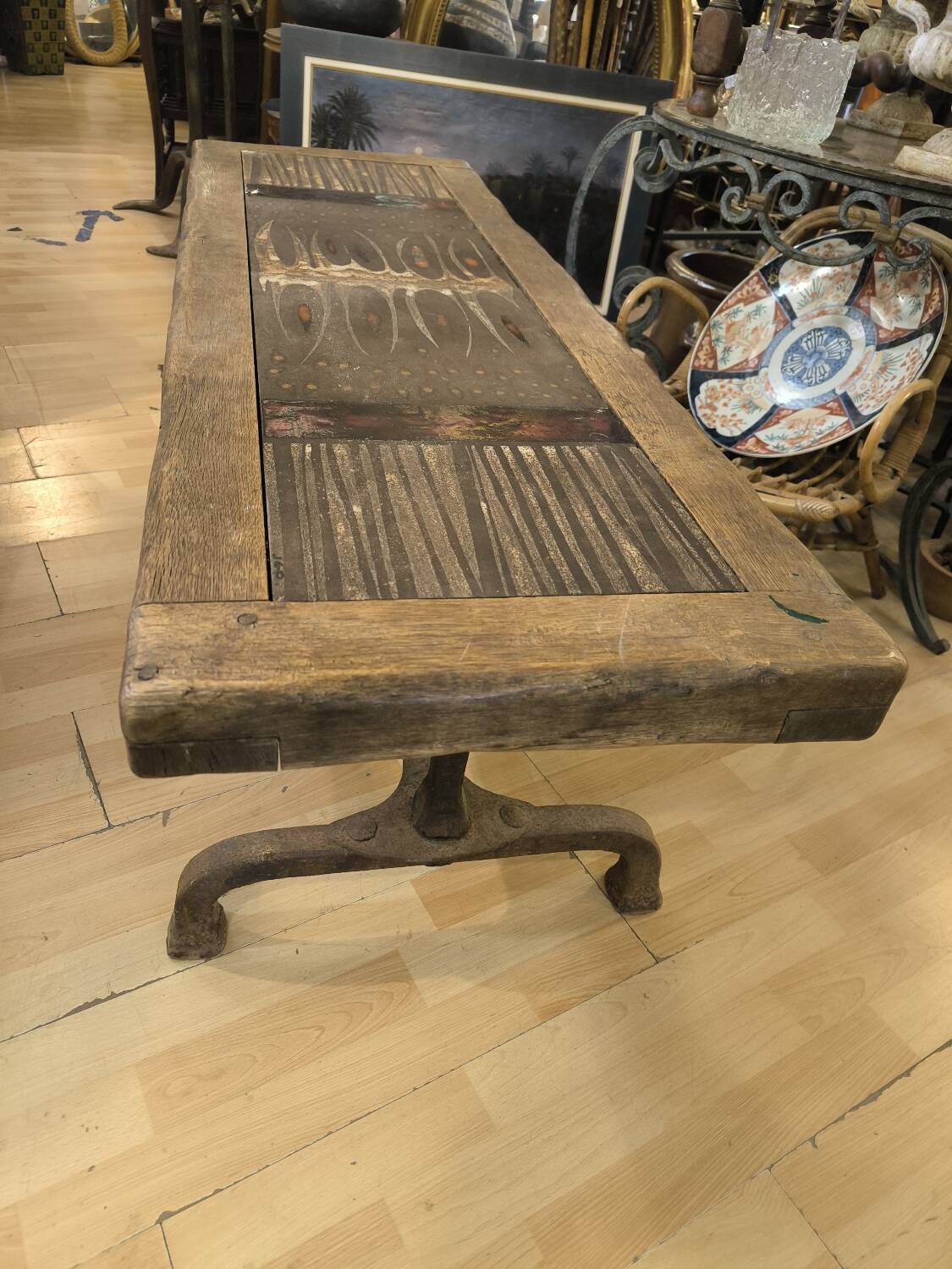 Table basse brutaliste par max & dominique picard 1950