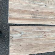 Renovated square extendable dining table in raw solid cherry wood, Louis XVI style.