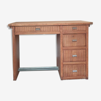 Art deco desk in solid oak