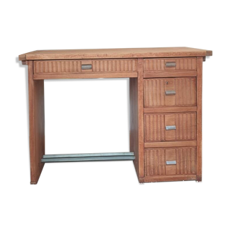 Art deco desk in solid oak