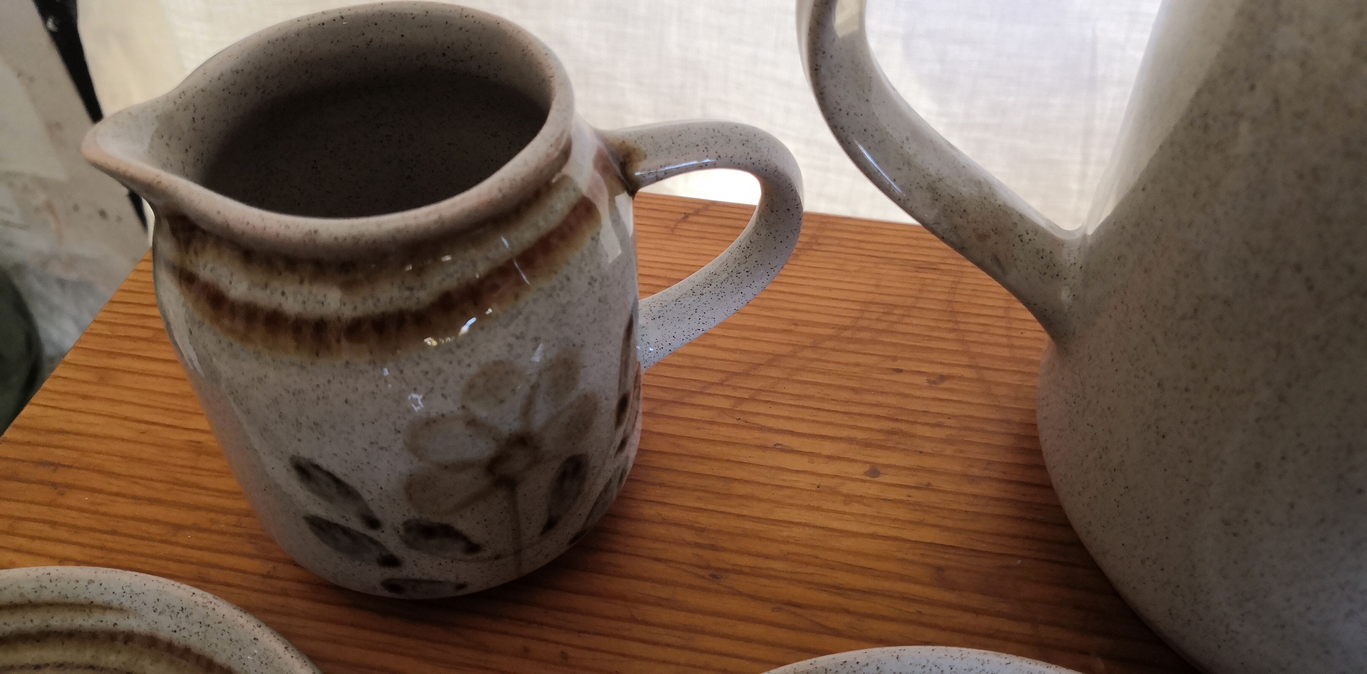 Coffee service sandstone "atelier d'art de lorraine" sarreguemines vintage