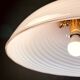 Large swirling Italian pendant lamp in pink Murano glass, 1970s.