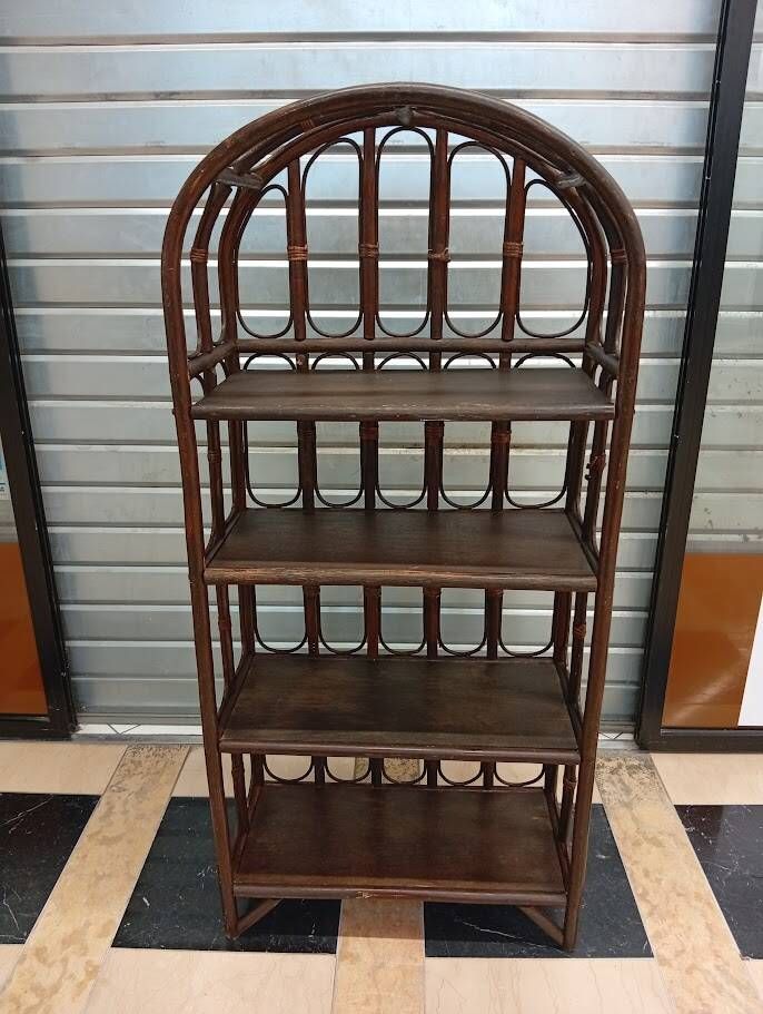 Etagère Bibliothèque rotin vintage