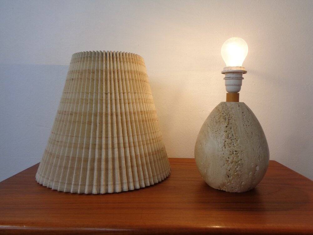 Italian Travertine Table Lamp, 1970s