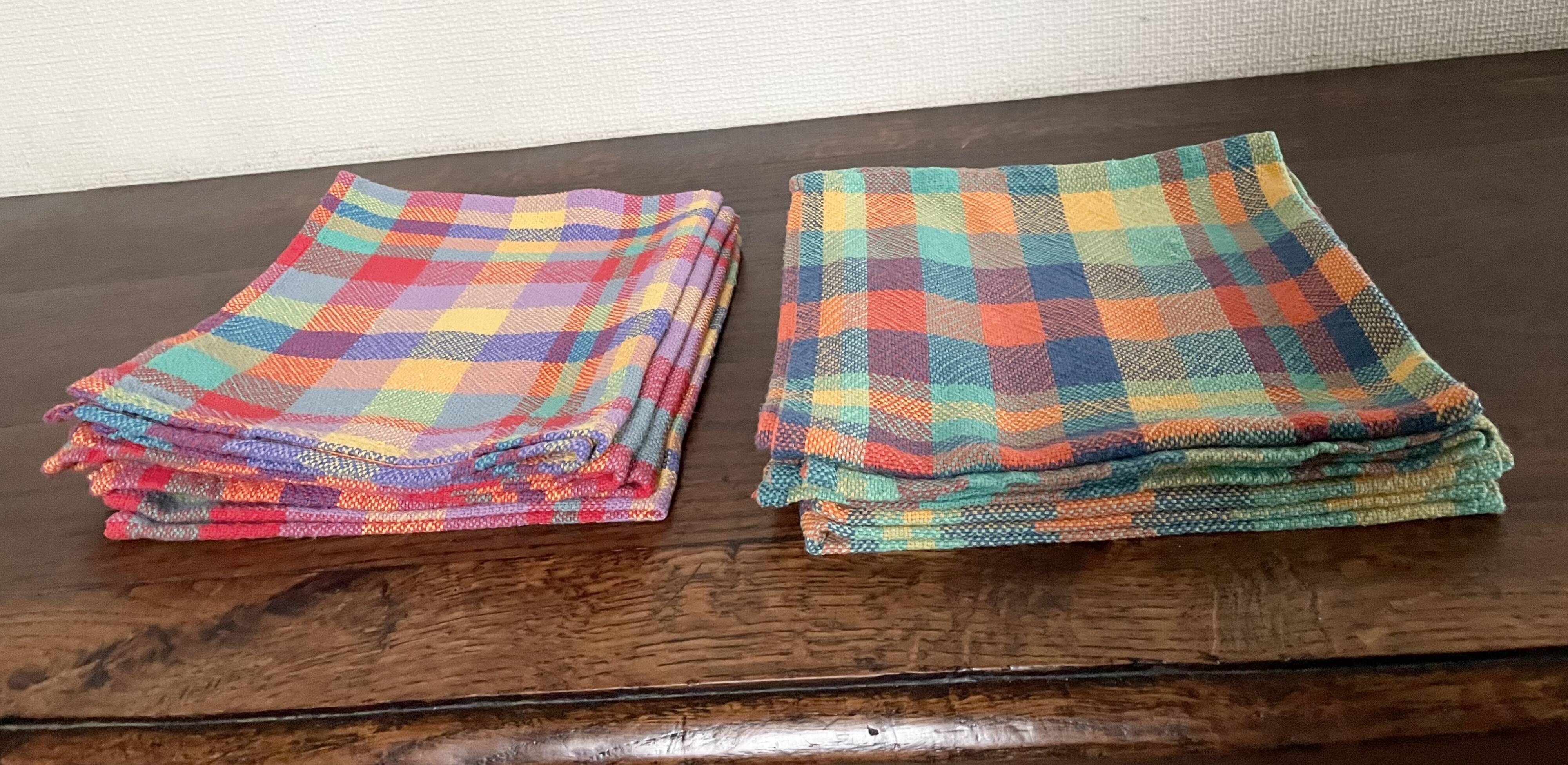 Set of 8 madras cotton napkins