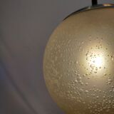 Suspension in blown and sandblasted glass, by Raak, from the 70s