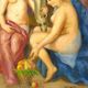 Mid 20th Century Portrait of Three Nudes Oil Painting, Framed