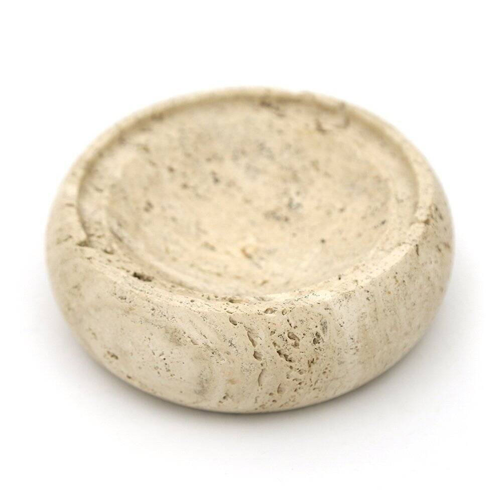 Bol en travertin ou plateau à pièces, années 1970