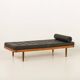 Danish vintage teak daybed in black leather | mid century modern | 1960s
