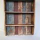 Wall shelf 3 shelves + 4 hooks cast iron in polychrome wood