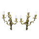 Pair of sconces Bronze 3 lights Louis XV