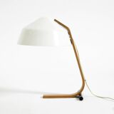 Original Space Age 1960s plywood table lamp with plastic shade by Temde