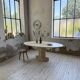 Travertine dining table 1970 Italy Tobia Scarpa