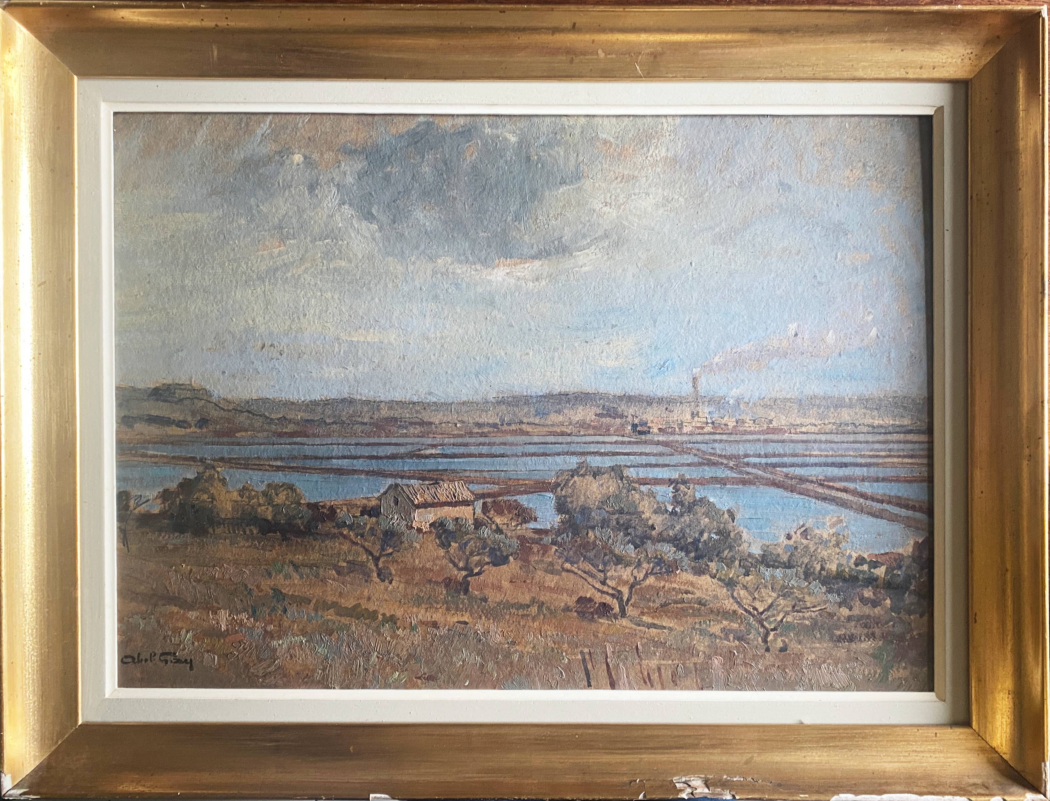 HSP painting "Salt pans at Fos-sur-mer" by Abel GAY (1877-1961)