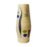West German vase, typical 60s, handcrafted painted ceramics