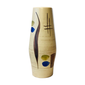 Vase Allemagne de l'Ouest, typique années 60, céramique peinte artisanale