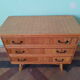 Commode vintage rotin et bambou années 50