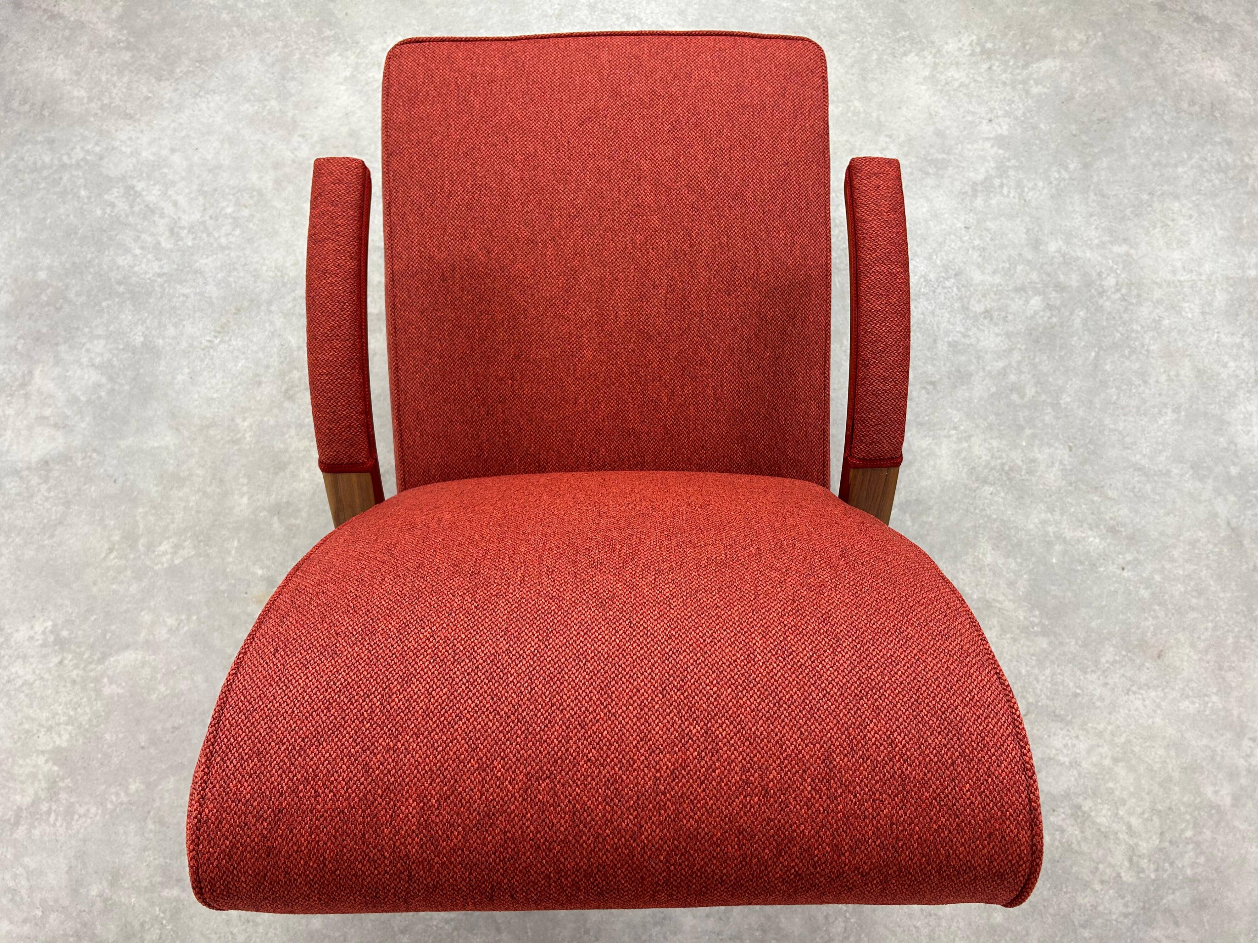 Red Art Deco lounge chairs