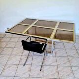 chrome and brass dining table from the 70s