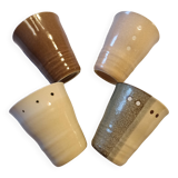 4 Japanese stoneware mugs