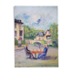 Oil on canvas "Lunch at 2 in the Isle-Adam under the sun" Faraoni Luciano