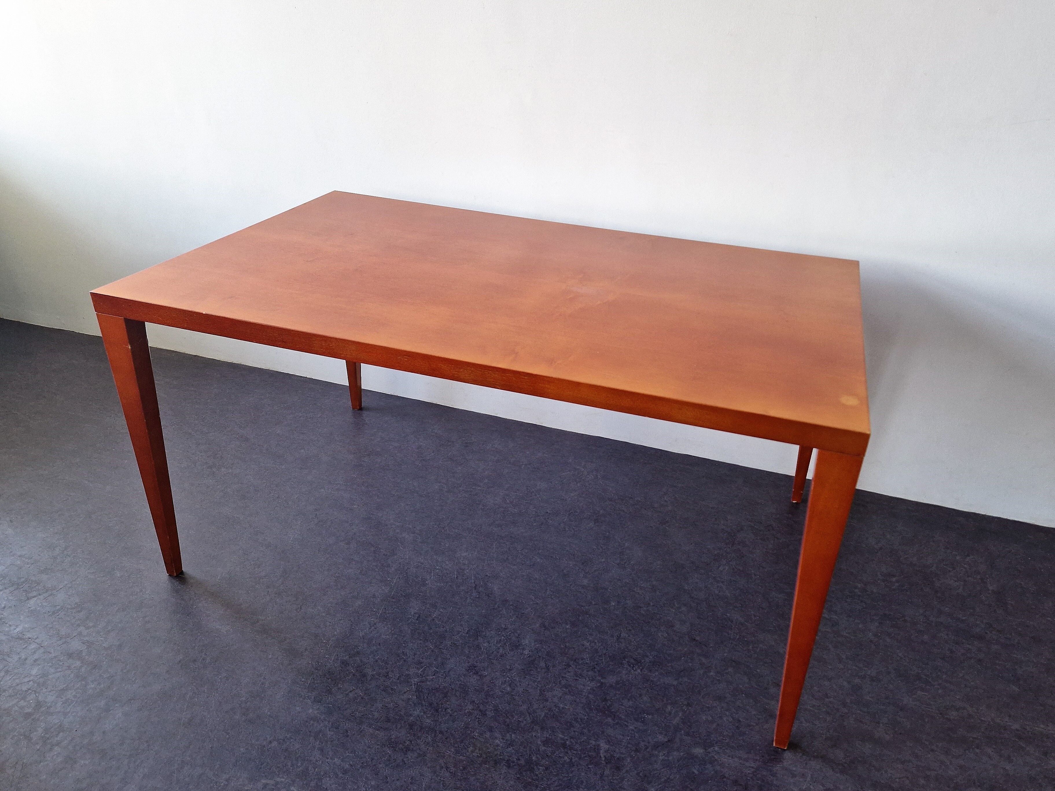 Mahogany wooden dining table, 1980s