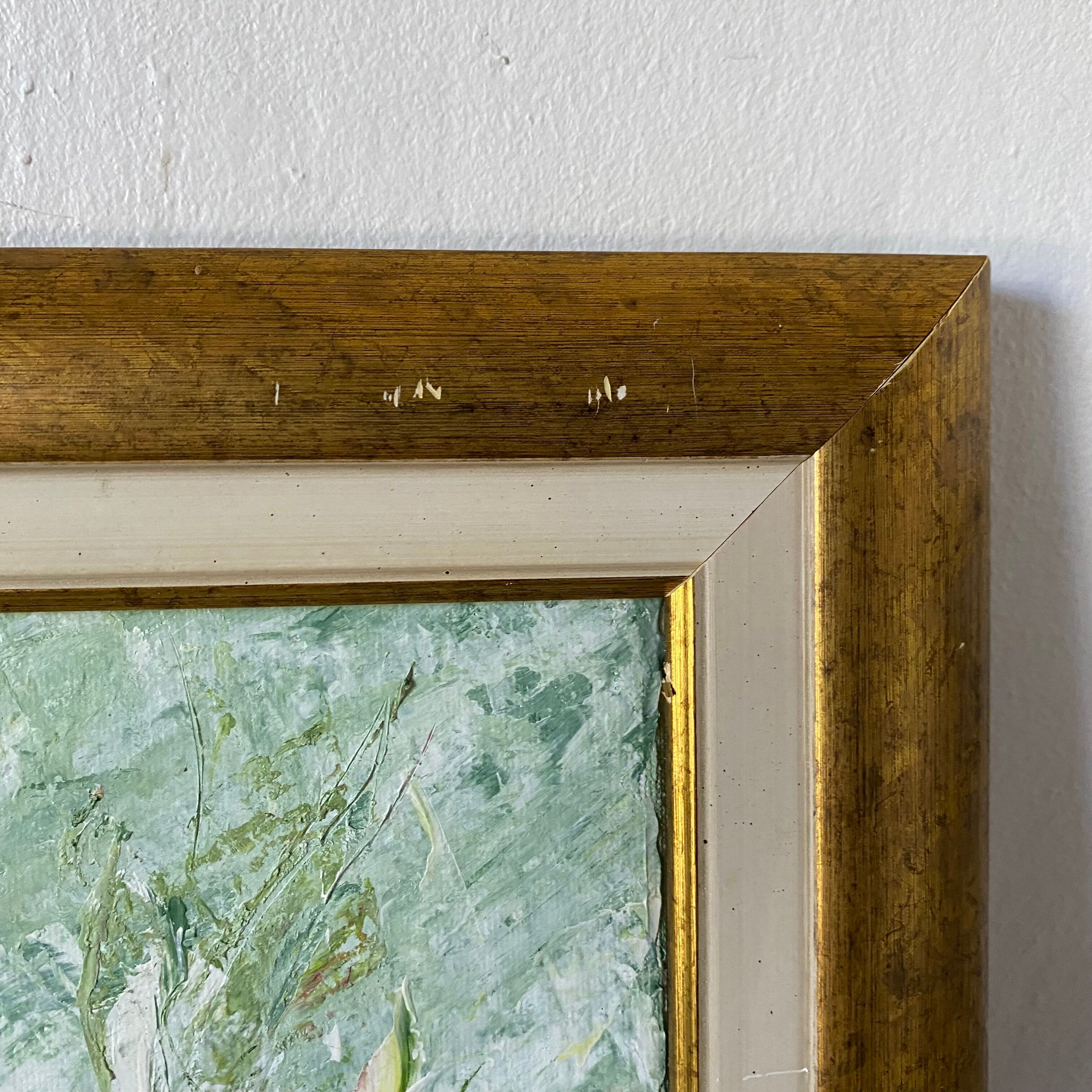 Oil on canvas flowers