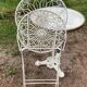 Foldable medallion garden chair from the 20th century in wrought iron with Heart motifs