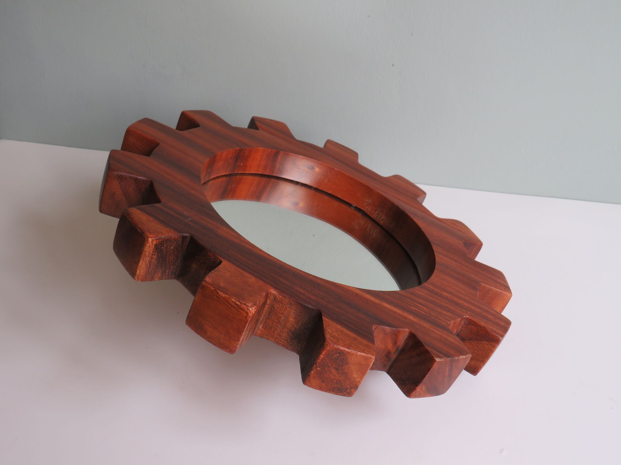 Scandinavian teak mirror 1970 33cm