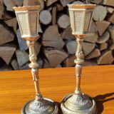 Vintage gilded brass candlesticks