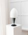 Murano Glass Mushroom Table Lamp with silver accents, black-and-white swirl, Space Age 1970s