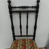 Chair Napoleon III, black turned wood