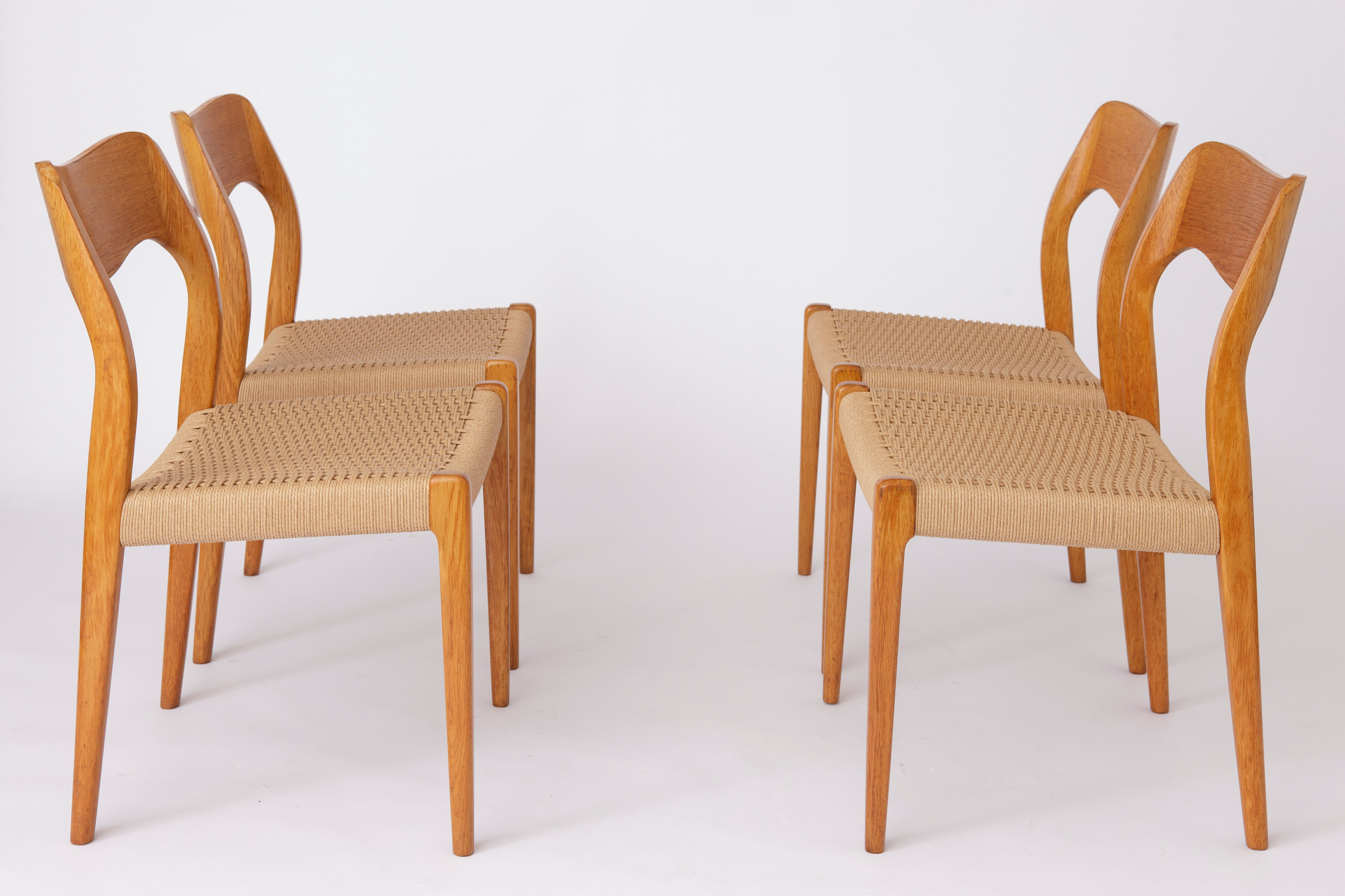 Set 4 chairs model 77 by Niels Møller Chairs 1950