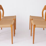 Set 4 chairs model 77 by Niels Møller Chairs 1950