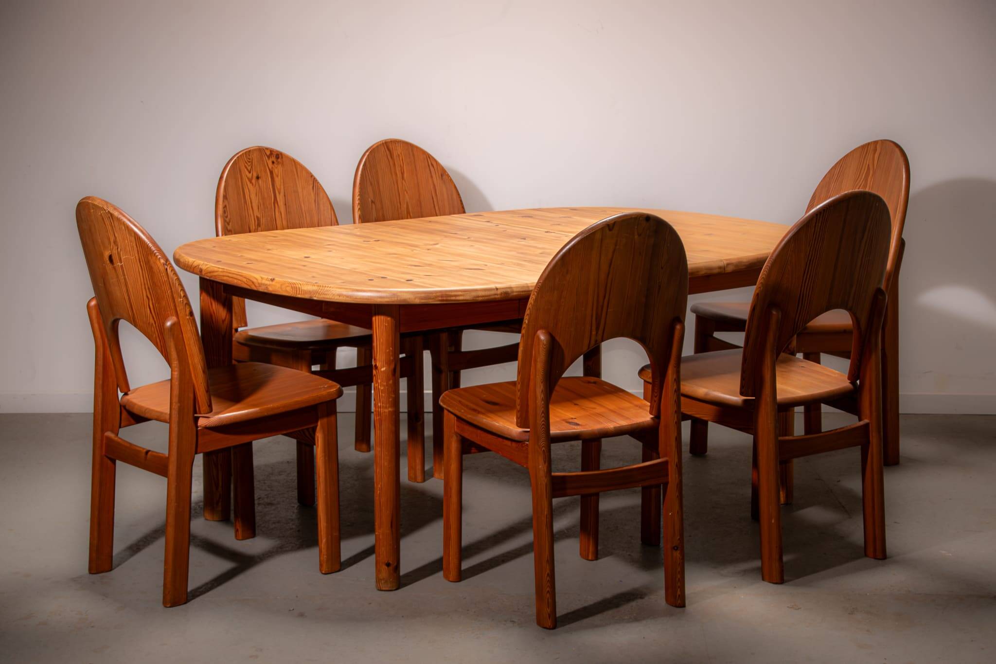 Ensemble de salle à manger en pin danois, vers 1990