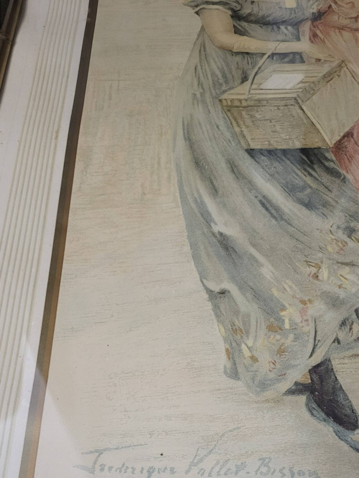 Lithograph, Frédérique Vallet-Bisson, Elegant, 1900s,