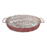 Large silver metal basket signed Christian Dior