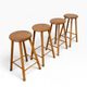 Ensemble de 4 tabourets vintage en bois / tabourets de bar