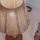 Turned wood lamp and jute lampshade