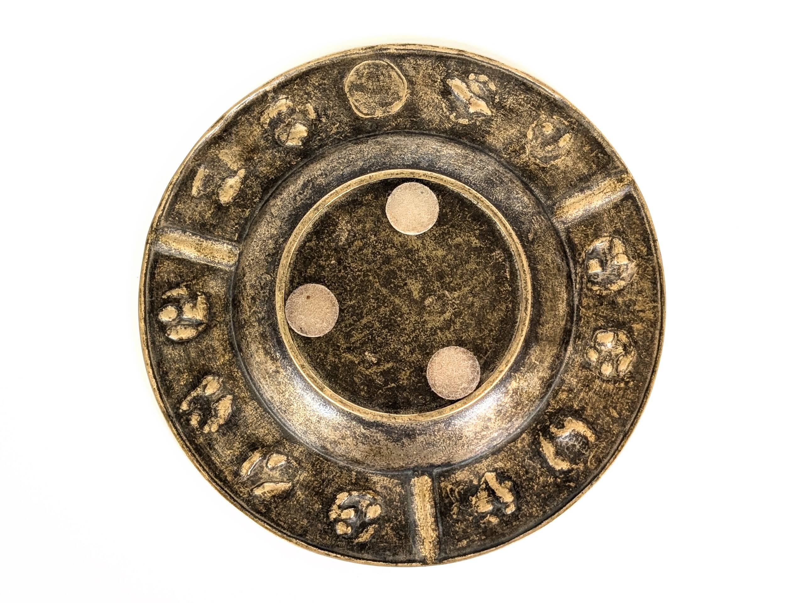 Large brass pocket emptier | Zodiac signs
