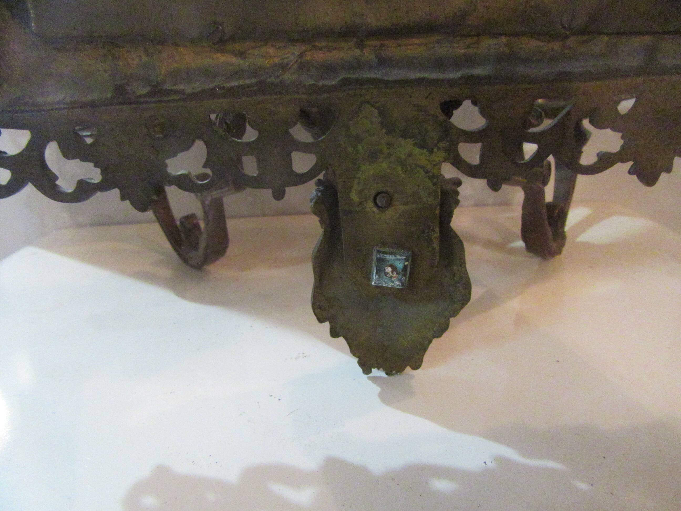 Bronze candle holder mirror