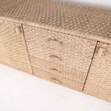 Woven rush sideboard