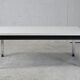 Coffee table chrome steel base, white melaminate top. France, circa 1970.